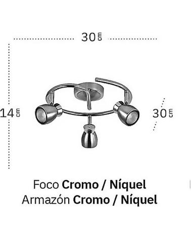 FABRILAMP LÁMPARA FOCO ACABADO CROMO NÍQUEL MULTICOLOR