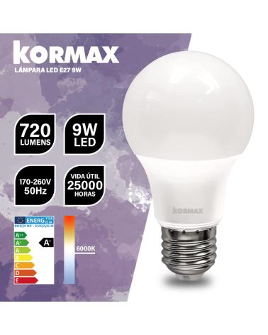 KORMAX BOMBILLA LED 9W 720 LÚMENES MULTICOLOR