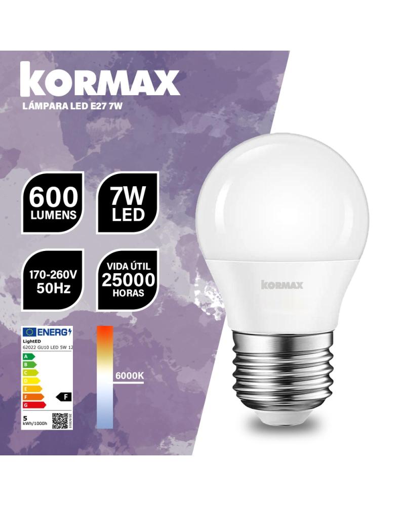 KORMAX BOMBILLA LED 7W 600 LÚMENES ALTA EFICIENCIA MULTICOLOR