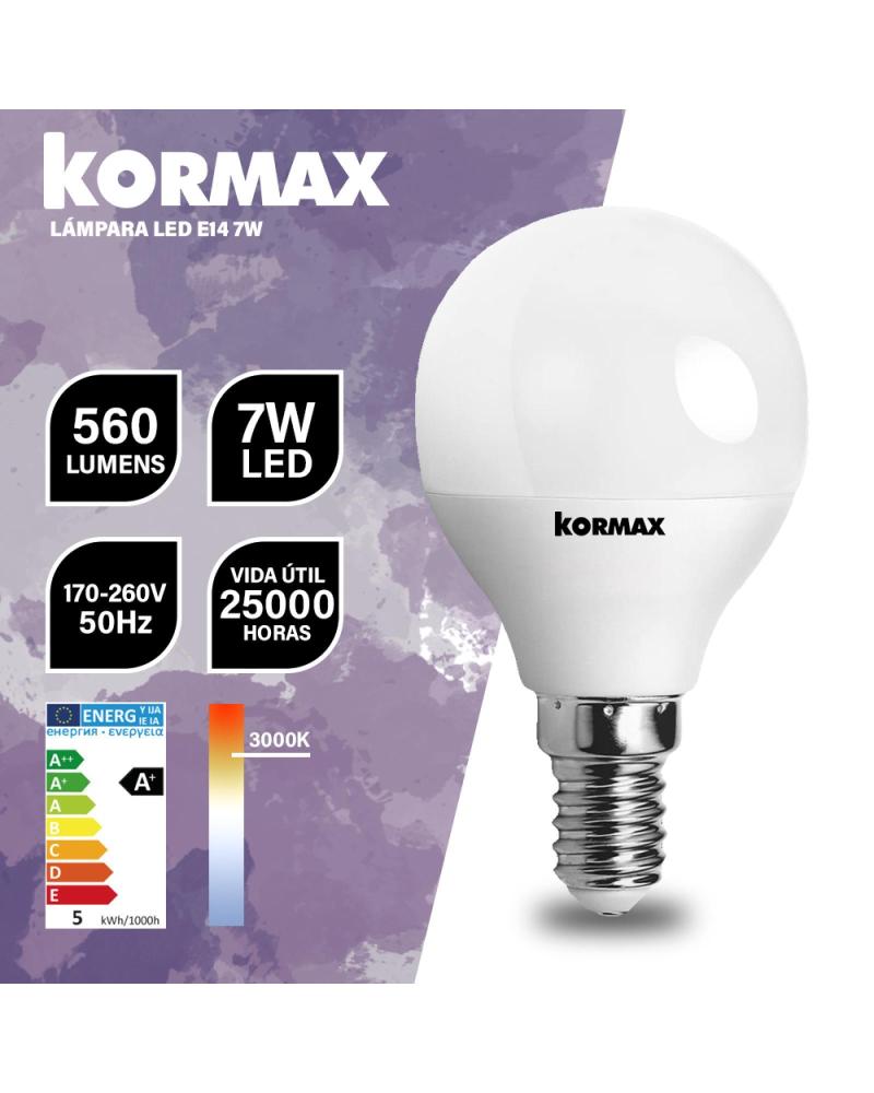 KORMAX BOMBILLA LED 7W 560 LÚMENES E14 MULTICOLOR