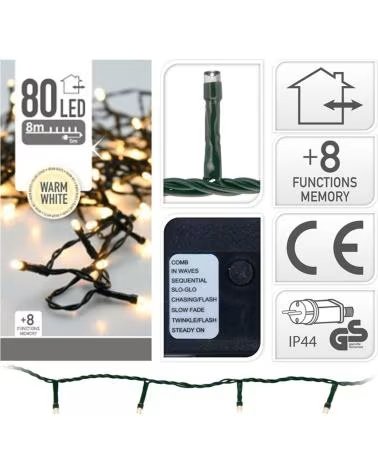 PROGARDEN LICHTERKETTE 80 LED MEHRFARBIG FÜR INNENBEREICH MULTICOLOR