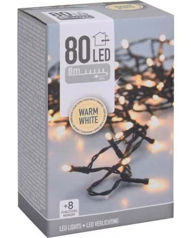 PROGARDEN CORDÃO 80 LUZES LED MULTICOLORES PARA INTERIORES MULTICOLOR