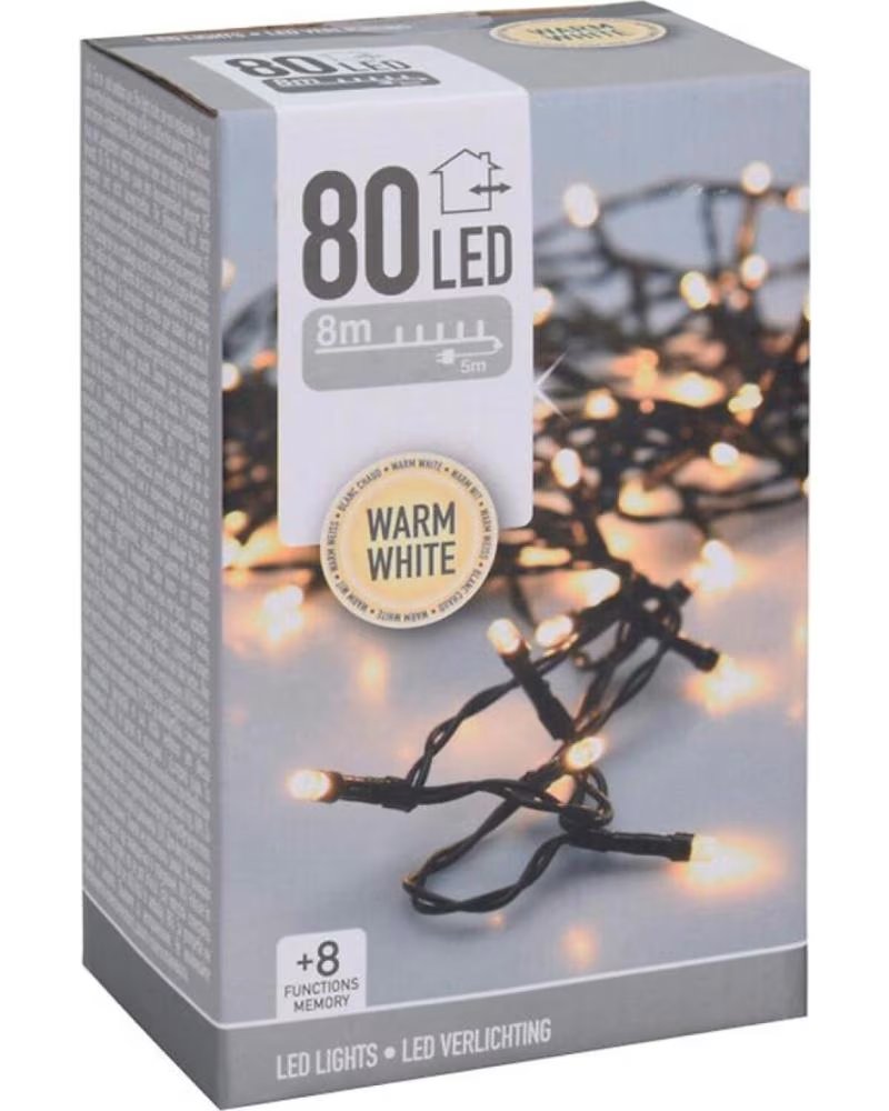 PROGARDEN LICHTERKETTE 80 LED MEHRFARBIG FÜR INNENBEREICH MULTICOLOR