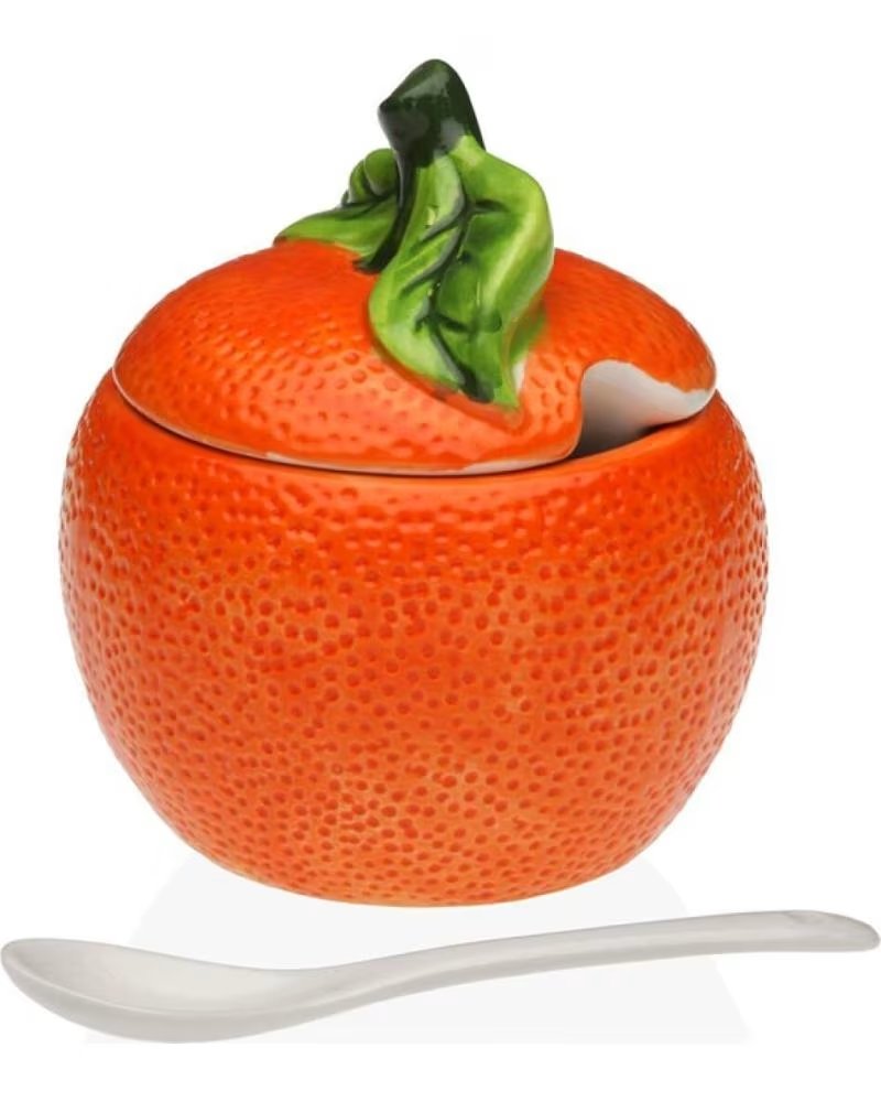 VERSA SUCRIER EN FORME D´ORANGE AVEC CUILLÈRE MULTICOLOR