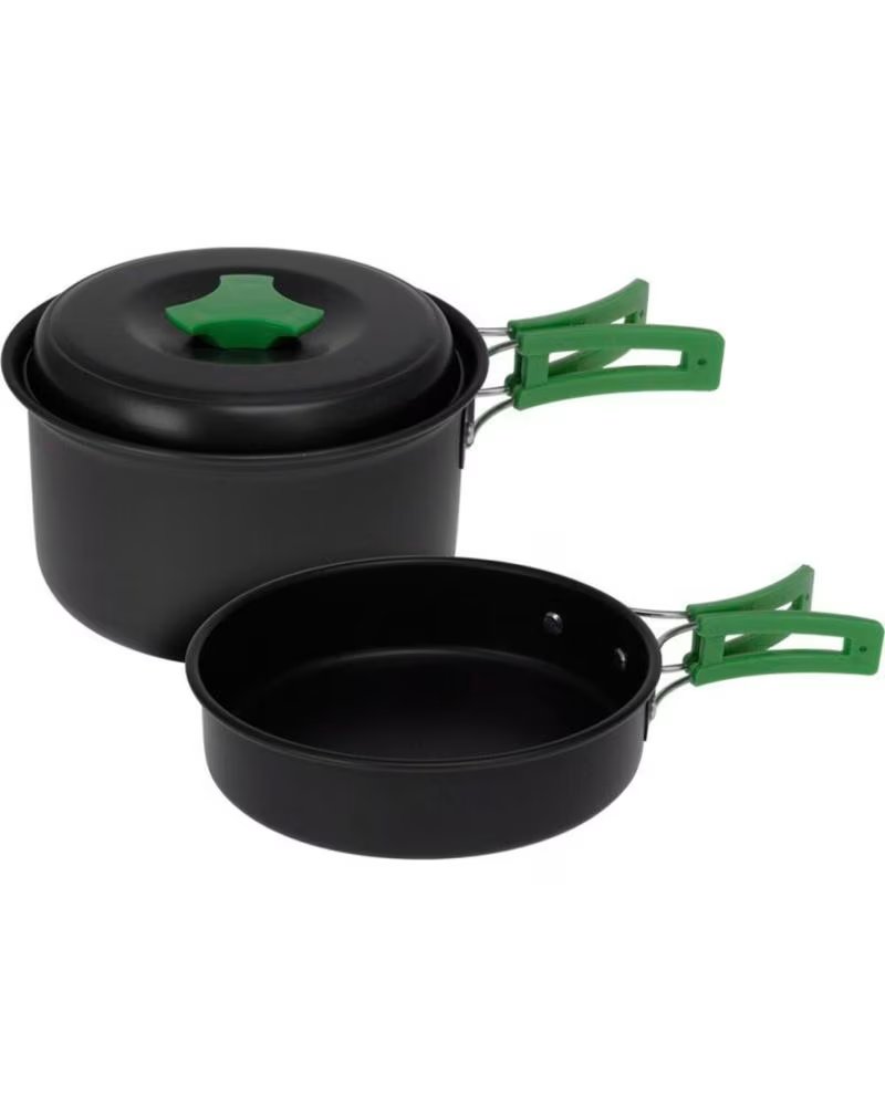 REDCLIFFS CAMPING-KOCHSET MIT TÖPFEN UND KLAPPBAREN GRIFFEN MULTICOLOR