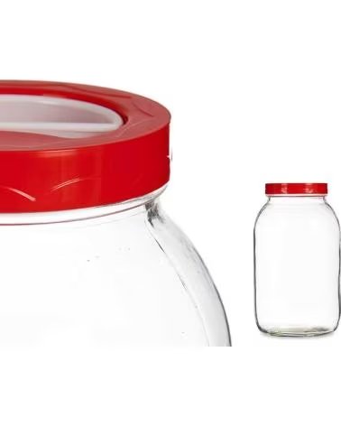 VIVALTO GLASBEHÄLTER MIT ROTEM LUFTDICHTEM DECKEL MULTICOLOR