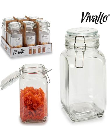 VIVALTO TARRO DE CRISTAL CON CIERRE HERMÉTICO MULTICOLOR