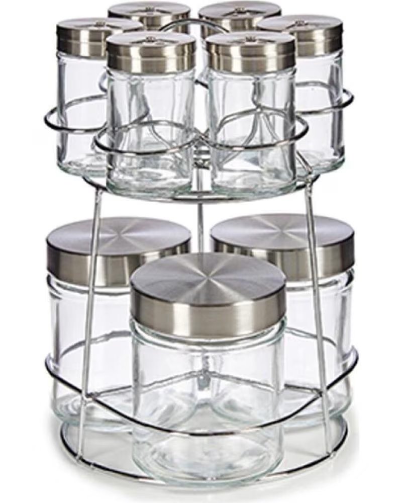 VIVALTO ORGANISATEUR DE CUISINE AVEC BOCAUX EN VERRE MULTICOLOR