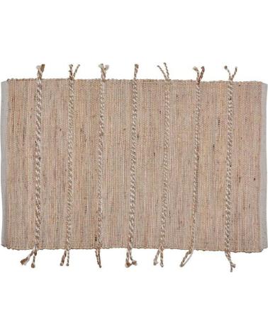 EXCELLENT ALFOMBRA DE YUTE NATURAL CON FLECOS MULTICOLOR
