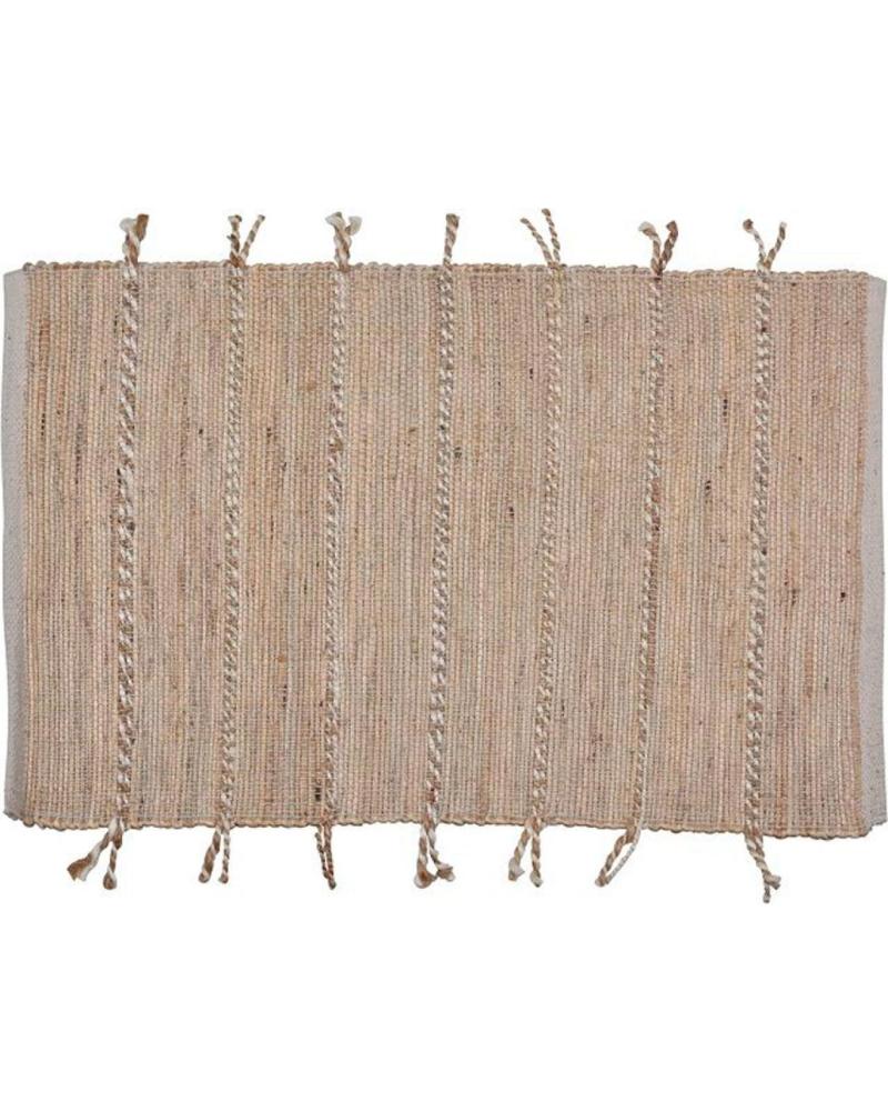 EXCELLENT ALFOMBRA DE YUTE NATURAL CON FLECOS MULTICOLOR