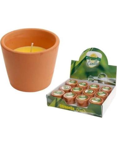 CITRONELLA VELA DE CITRONELA EN MACETA DE TERRACOTA MULTICOLOR