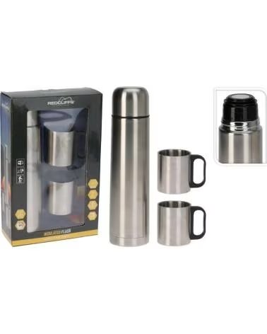 REDCLIFFS CONJUNTO DE GARRAFA TÉRMICA REDCLIFF COM DUAS CANECAS DE AÇO INOXIDÁVEL MULTICOLOR