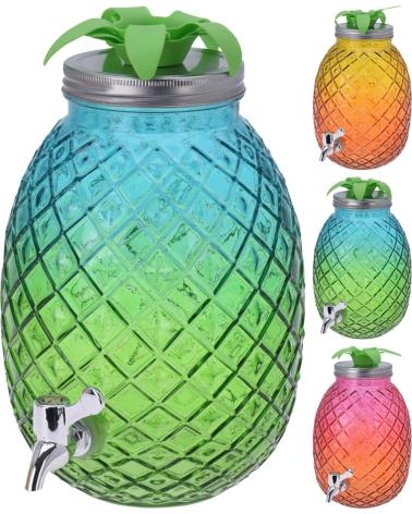 EXCELLENT DISPENSADOR DE BEBIDAS DISEÑO PIÑA CON GRIFO MULTICOLOR
