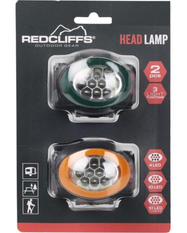 SET DE 2 LINTERNAS FRONTALES LED REDCLIFFS PARA CAMPING Y EXTERIOR MULTICOLOR