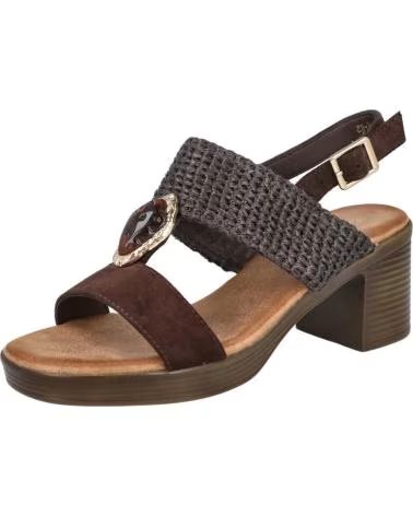 PINKDESERT SANDALIAS R-82 CON PIEDRA Y TACÓN MEDIO MARRÓN MARRON