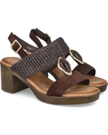 PINKDESERT SANDALIAS R-82 CON PIEDRA Y TACÓN MEDIO MARRÓN MARRON
