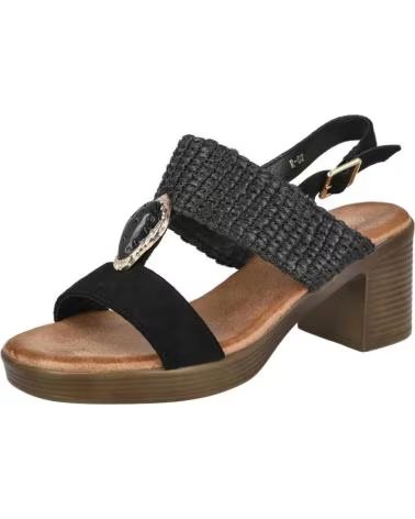 PINKDESERT R-82 SANDALIAS CON PIEDRA DE TACON MEDIO MUJER NEGRO