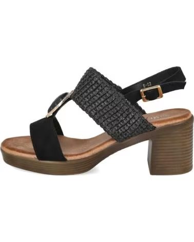 PINKDESERT R-82 SANDALIAS CON PIEDRA DE TACON MEDIO MUJER NEGRO