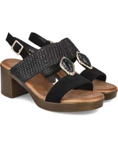 PINKDESERT R-82 SANDALIAS CON PIEDRA DE TACON MEDIO MUJER NEGRO