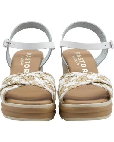 OH MY SANDALS 6023 KEILSANDALEN MIT GEKREUZTEN RIEMEN BLANCO