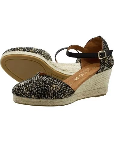 CABRERA 14-5 SANDALIA DE CUÑA NEGRA NEGRO