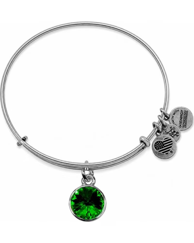 ALEX AND ANI PULSEIRA AND A12EB244RS COM PINGENTE DE CRISTAL VERDE