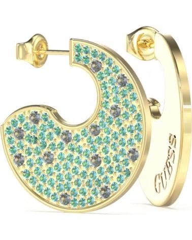 GUESS BRINCOS DE ARGOLA JUBE05230JWYGAQT-U DOURADOS COM CRISTAIS