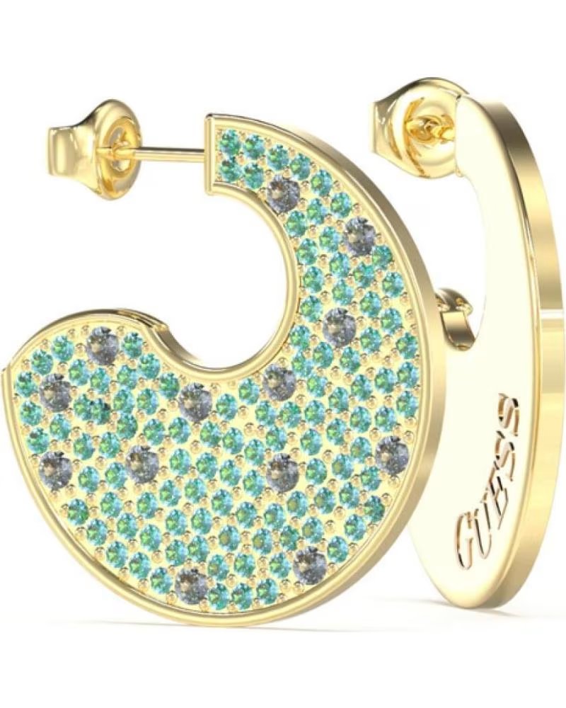 GUESS BRINCOS DE ARGOLA JUBE05230JWYGAQT-U DOURADOS COM CRISTAIS