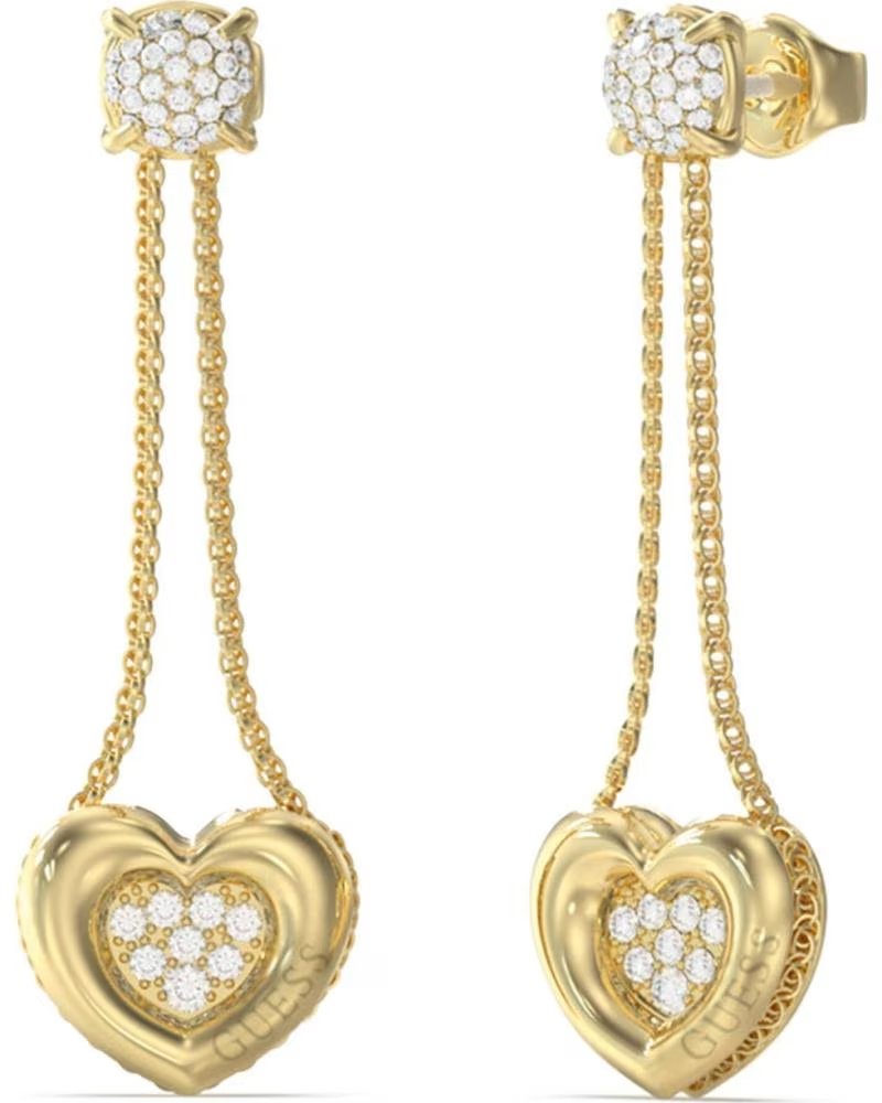 GUESS BRINCOS COMPRIDOS JUBE05462JWYGT-U EM TOM DOURADO COM CRISTAIS
