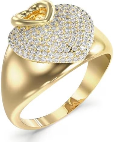 GUESS JUBR05215JWYG52 RING HERZ PAVÉ GOLDFARBEN