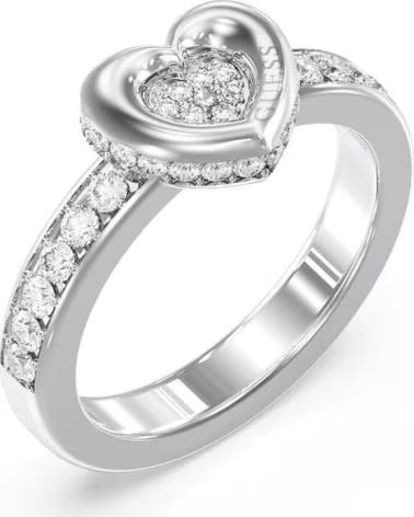 GUESS JUBR05464JWRH54 RING MIT HERZ-DESIGN UND KRISTALLEN