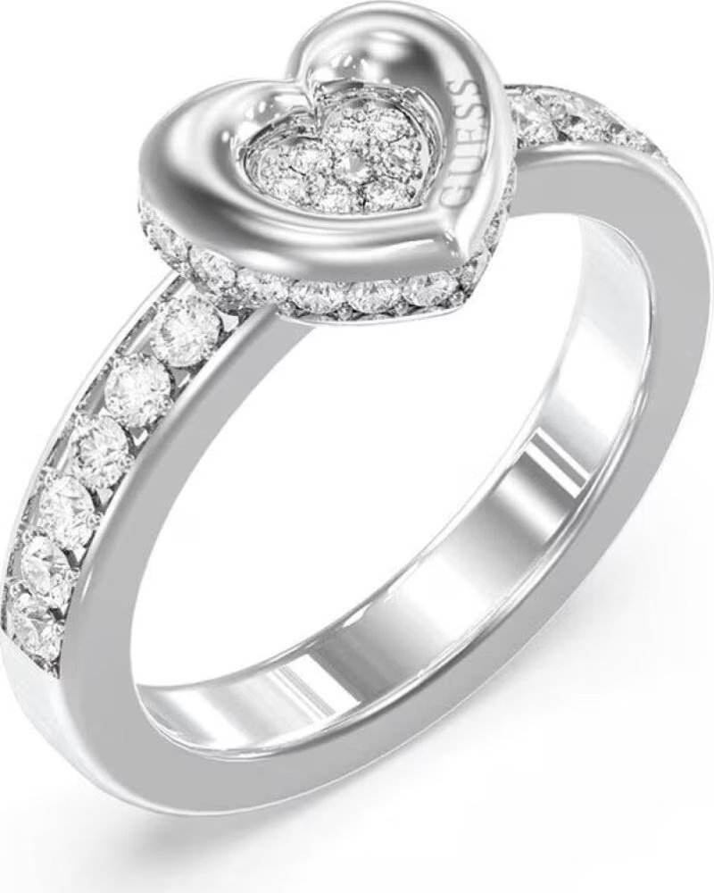 GUESS JUBR05464JWRH54 RING MIT HERZ-DESIGN UND KRISTALLEN