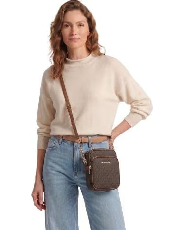 MICHAEL KORS BOLSO MUJER BANDOLERA PORTATODO MEDIANO JET SET TRAVEL 35F1G MARRóN