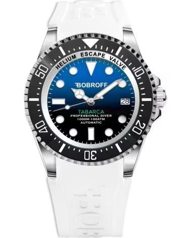 BOBROFF MONTRE-BRACELET BF0003-BFSTB AVEC CADRAN DÉGRADÉ ET BRACELET EN SILICONE BLANCO