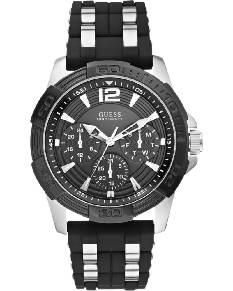 GUESS RELOJ W0366G1 CRONÓGRAFO CON CORREA DE SILICONA NEGRO