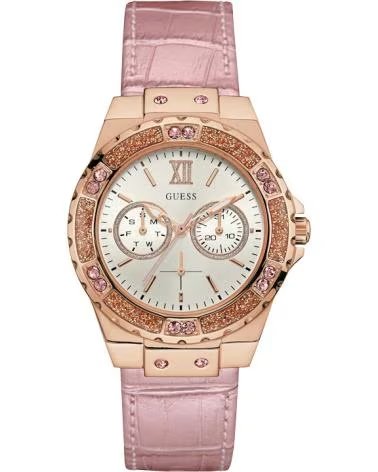 GUESS MONTRE W0775L3 MULTIFONCTION BRACELET CUIR ROSE ROSA