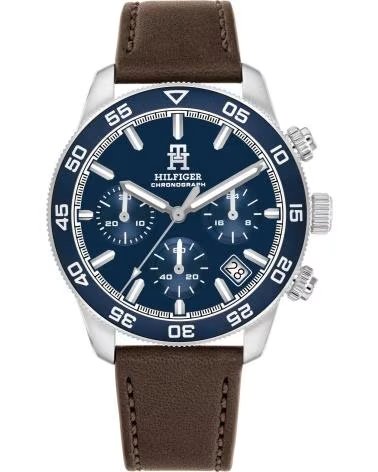 TOMMY HILFIGER 1792163 CHRONOGRAPH UHR MIT LEDERARMBAND MARRON