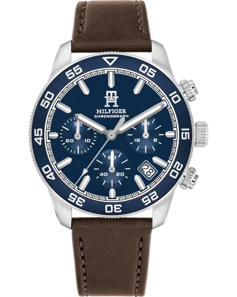 TOMMY HILFIGER 1792163 CHRONOGRAPH UHR MIT LEDERARMBAND MARRON