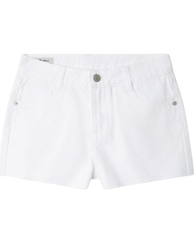 PEPE JEANS PANTALON CORTO PG80000011C0-000 EN BLANCO PARA NINAS DENIM