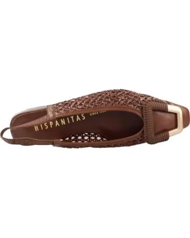 SAPATOS SLINGBACK HISPANITAS 151-RHV264658 COM FIVELA E ACABAMENTO PERFURADO MARRóN