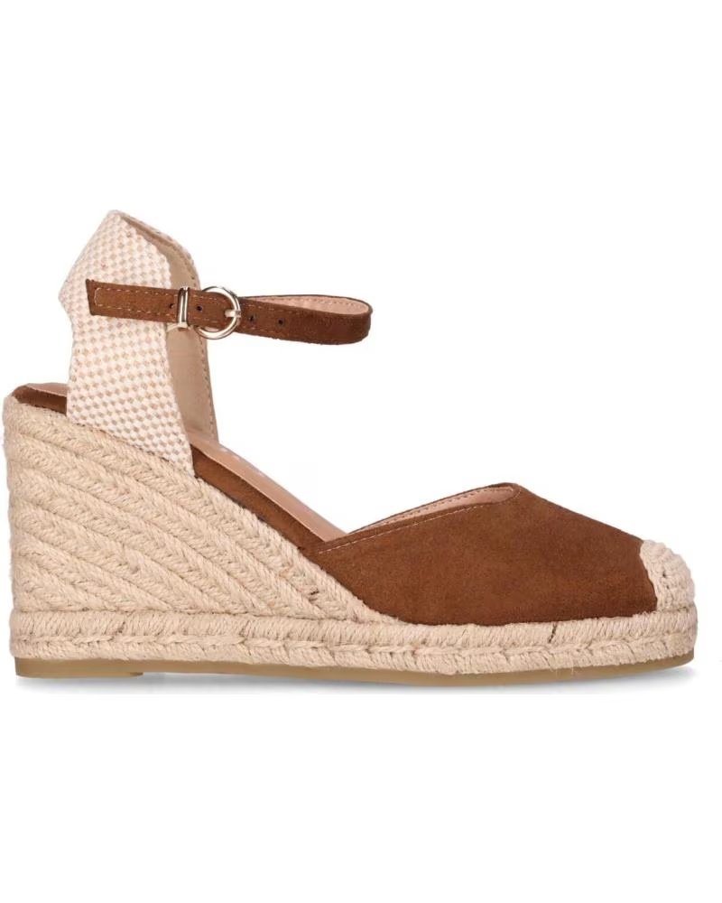 CHIKA10 SANDALO CON ZEPPA NADITA IN CAMOSCIO MARRONE MARRON-BROWN