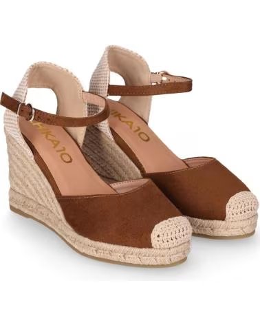 CHIKA10 SANDALO CON ZEPPA NADITA IN CAMOSCIO MARRONE MARRON-BROWN