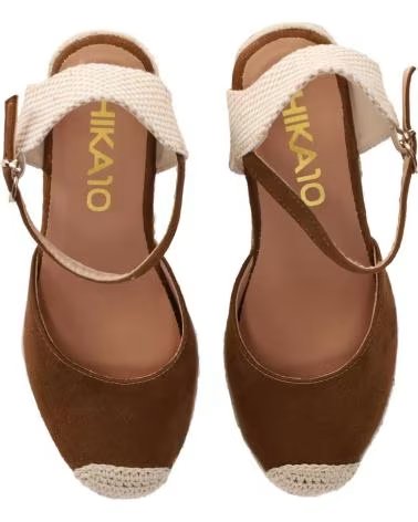 CHIKA10 SANDALO CON ZEPPA NADITA IN CAMOSCIO MARRONE MARRON-BROWN