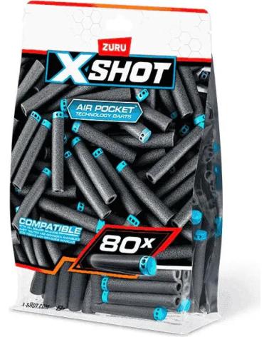 ZURU PACK DE 80 DARDOS DE ESPUMA X-SHOT NEGRO