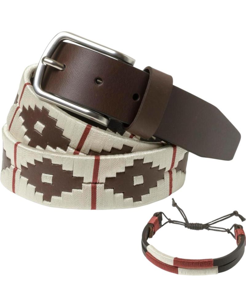 PELPE CINTO POLO GS1 BEGE COM DETALHES CASTANHOS BEIGE
