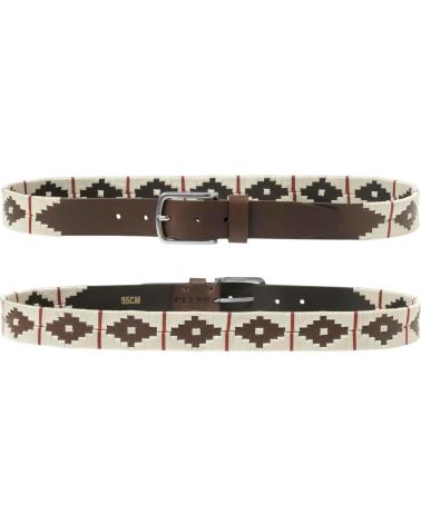 PELPE CINTO POLO GS1 BEGE COM DETALHES CASTANHOS BEIGE