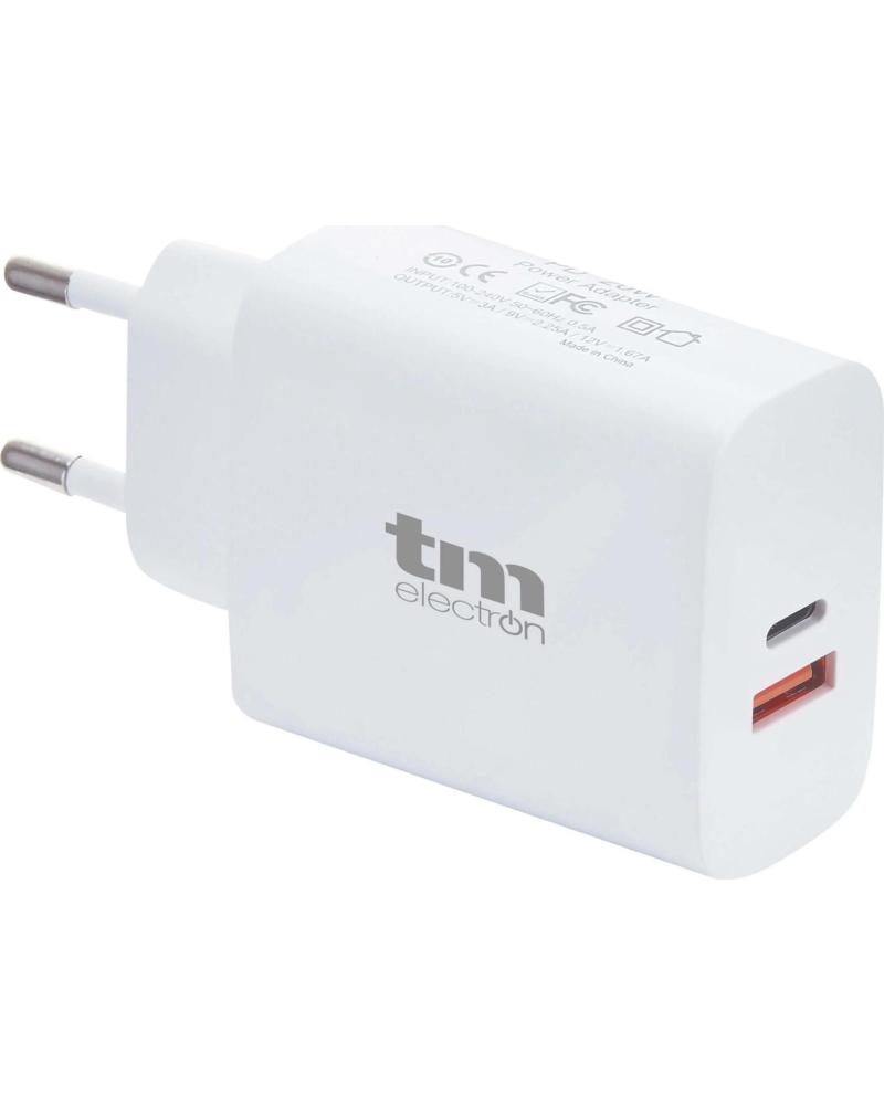 TM CARGADOR DE PARED DUAL USB-A Y USB-C BLANCO