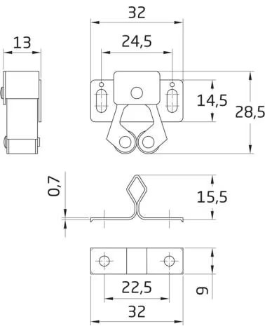 AMIG DOUBLE ROLLER CATCH FOR DOORS AND WINDOWS MULTICOLOR