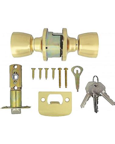 AMIG POMO DE PUERTA CON CERRADURA ACABADO DORADO MULTICOLOR