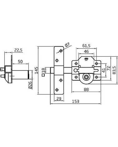 AMIG SURFACE MOUNTED DOOR LOCK MULTICOLOR